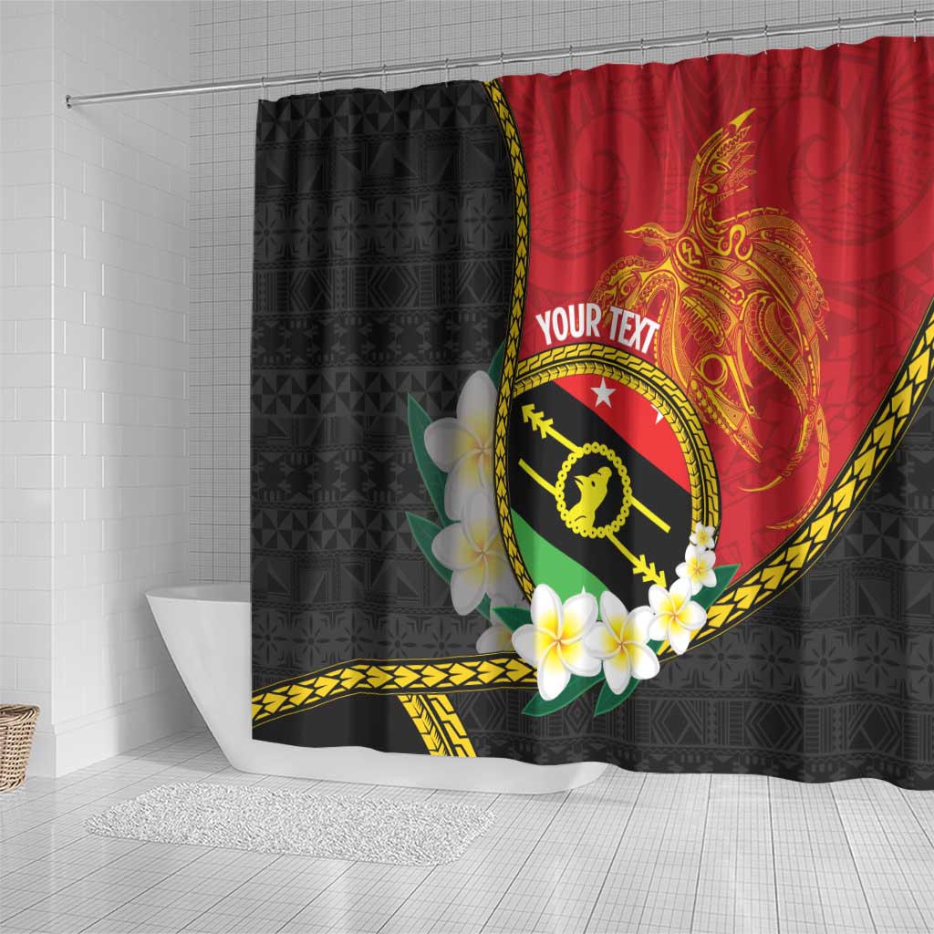 Personalised PNG Sauten Hailans Shower Curtain Papua New Guinea Plumeria Melanesian Pattern LT14 - Polynesian Pride
