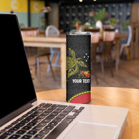 Personalised PNG Sauten Hailans Skinny Tumbler Papua New Guinea Plumeria Melanesian Pattern LT14 - Polynesian Pride