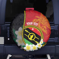 Personalised PNG Sauten Hailans Spare Tire Cover Papua New Guinea Plumeria Melanesian Pattern LT14 No hole Red - Polynesian Pride