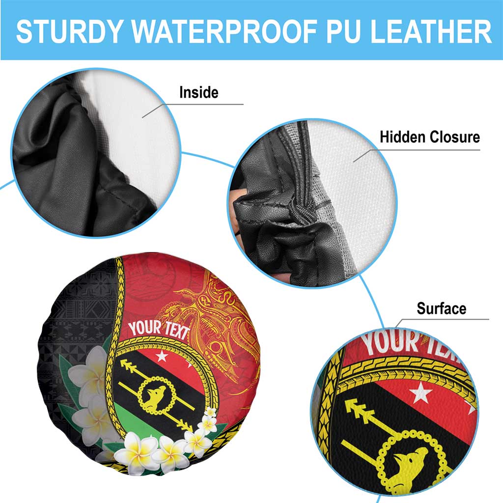 Personalised PNG Sauten Hailans Spare Tire Cover Papua New Guinea Plumeria Melanesian Pattern LT14 - Polynesian Pride
