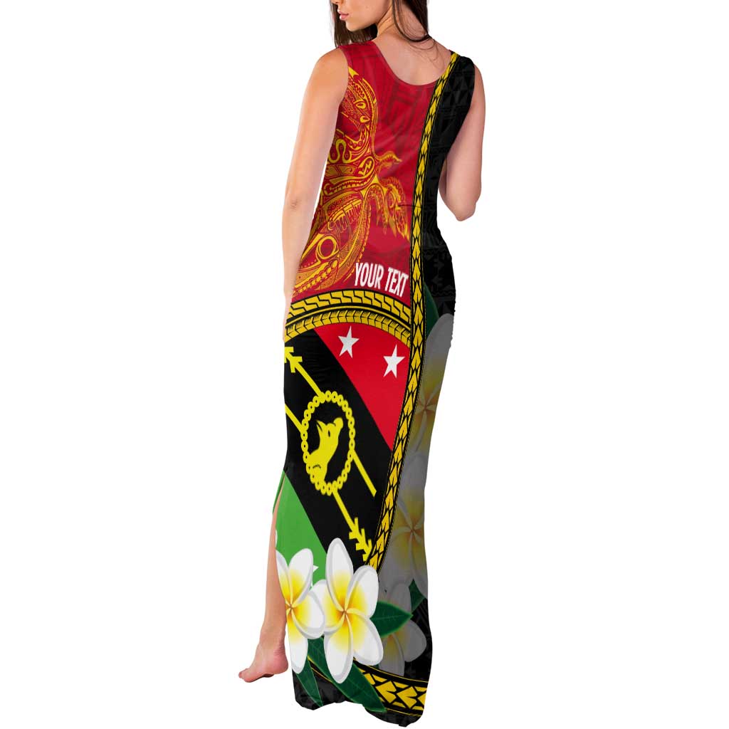Personalised PNG Sauten Hailans Tank Maxi Dress Papua New Guinea Plumeria Melanesian Pattern LT14 - Polynesian Pride