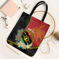 Personalised PNG Sauten Hailans Tote Bag Papua New Guinea Plumeria Melanesian Pattern LT14 One Size Red - Polynesian Pride