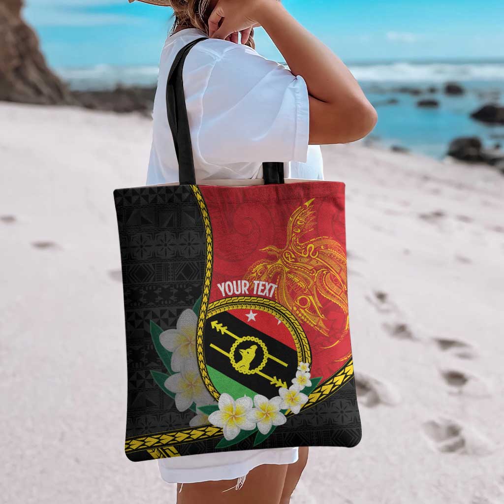 Personalised PNG Sauten Hailans Tote Bag Papua New Guinea Plumeria Melanesian Pattern LT14 - Polynesian Pride