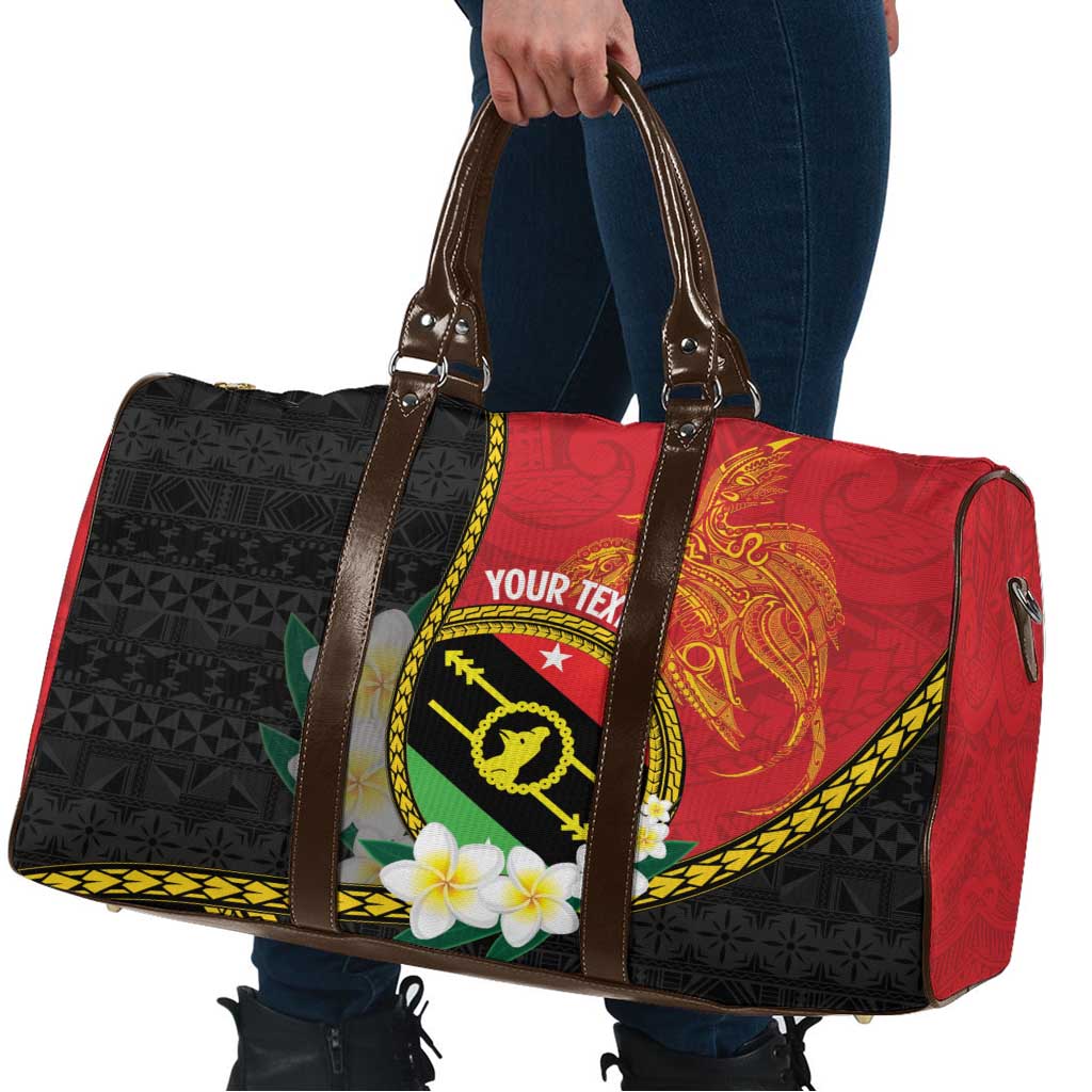 Personalised PNG Sauten Hailans Travel Bag Papua New Guinea Plumeria Melanesian Pattern LT14 - Polynesian Pride