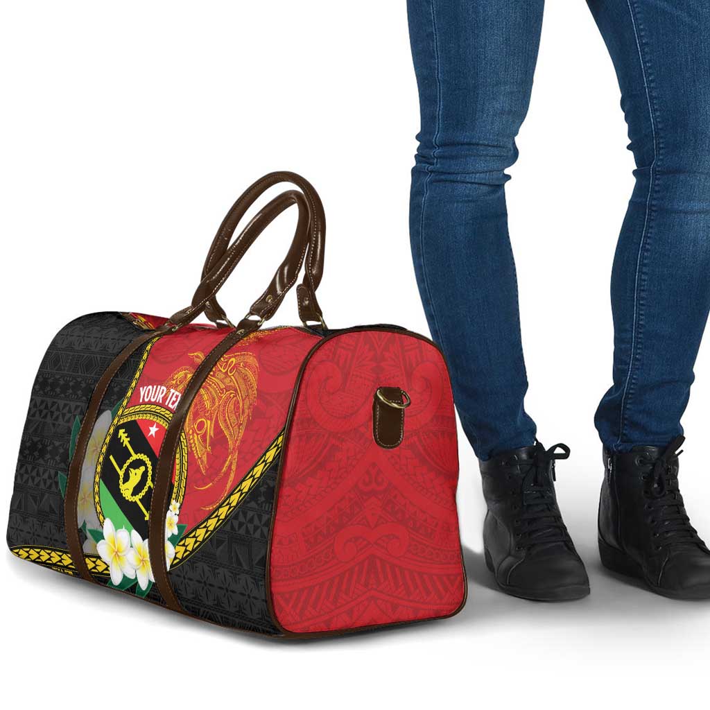 Personalised PNG Sauten Hailans Travel Bag Papua New Guinea Plumeria Melanesian Pattern LT14 - Polynesian Pride