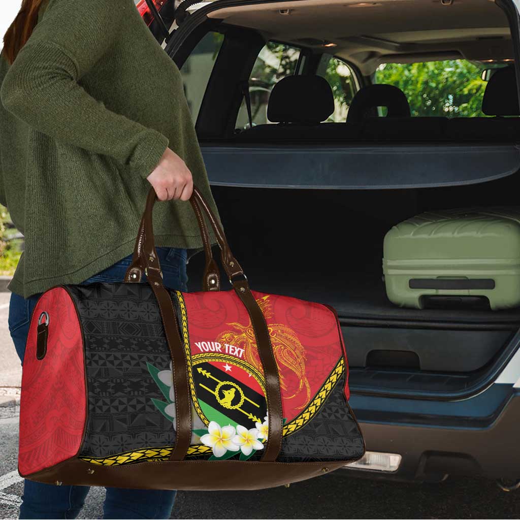 Personalised PNG Sauten Hailans Travel Bag Papua New Guinea Plumeria Melanesian Pattern LT14 - Polynesian Pride