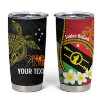 Personalised PNG Sauten Hailans Tumbler Cup Papua New Guinea Plumeria Melanesian Pattern LT14 Red - Polynesian Pride