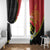 Personalised PNG Sauten Hailans Window Curtain Papua New Guinea Plumeria Melanesian Pattern - Polynesian Pride