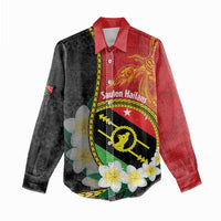 Personalised PNG Sauten Hailans Women Casual Shirt Papua New Guinea Plumeria Melanesian Pattern LT14 - Polynesian Pride
