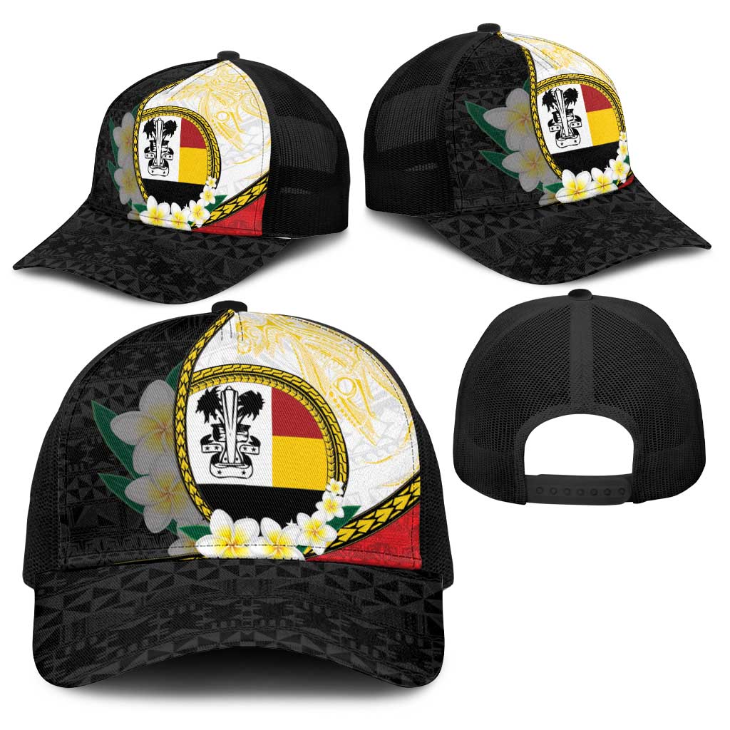 PNG Madang Provins Baseball Net Cap Papua New Guinea Plumeria Melanesian Pattern - Polynesian Pride