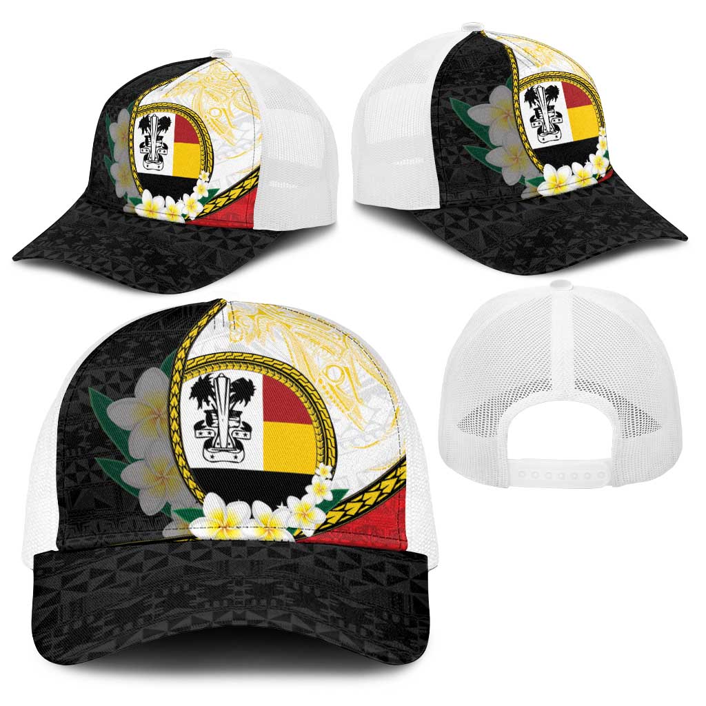 PNG Madang Provins Baseball Net Cap Papua New Guinea Plumeria Melanesian Pattern - Polynesian Pride