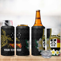 Personalised PNG Madang Provins 4 in 1 Can Cooler Tumbler Papua New Guinea Plumeria Melanesian Pattern LT14 - Polynesian Pride