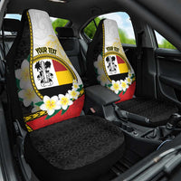 Personalised PNG Madang Provins Car Seat Cover Papua New Guinea Plumeria Melanesian Pattern LT14 One Size White - Polynesian Pride