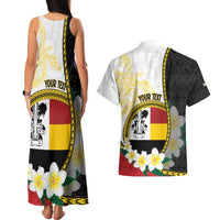 Personalised PNG Madang Provins Couples Matching Tank Maxi Dress and Hawaiian Shirt Papua New Guinea Plumeria Melanesian Pattern LT14 - Polynesian Pride