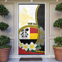 Personalised PNG Madang Provins Door Cover Papua New Guinea Plumeria Melanesian Pattern LT14 White - Polynesian Pride