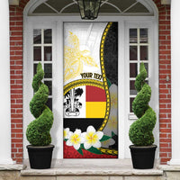 Personalised PNG Madang Provins Door Cover Papua New Guinea Plumeria Melanesian Pattern LT14 - Polynesian Pride