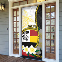 Personalised PNG Madang Provins Door Cover Papua New Guinea Plumeria Melanesian Pattern LT14 - Polynesian Pride