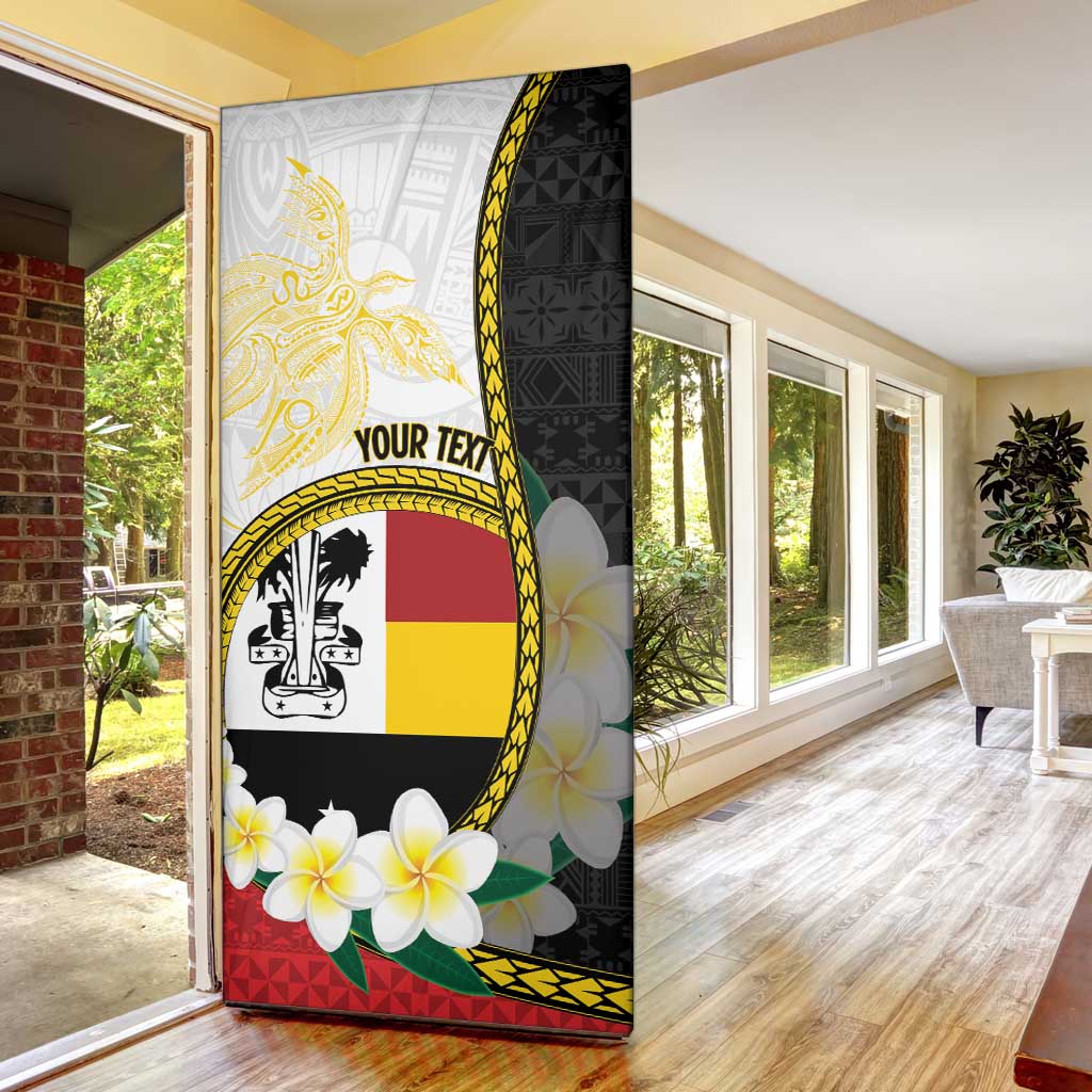 Personalised PNG Madang Provins Door Cover Papua New Guinea Plumeria Melanesian Pattern LT14 - Polynesian Pride