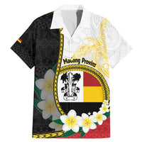 Personalised PNG Madang Provins Family Matching Mermaid Dress and Hawaiian Shirt Papua New Guinea Plumeria Melanesian Pattern LT14 Dad's Shirt - Short Sleeve White - Polynesian Pride