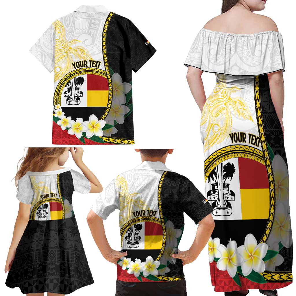 Personalised PNG Madang Provins Family Matching Off Shoulder Maxi Dress and Hawaiian Shirt Papua New Guinea Plumeria Melanesian Pattern LT14 - Polynesian Pride