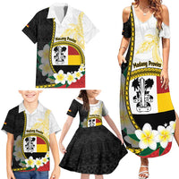 Personalised PNG Madang Provins Family Matching Summer Maxi Dress and Hawaiian Shirt Papua New Guinea Plumeria Melanesian Pattern LT14 - Polynesian Pride