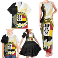 Personalised PNG Madang Provins Family Matching Tank Maxi Dress and Hawaiian Shirt Papua New Guinea Plumeria Melanesian Pattern LT14 - Polynesian Pride
