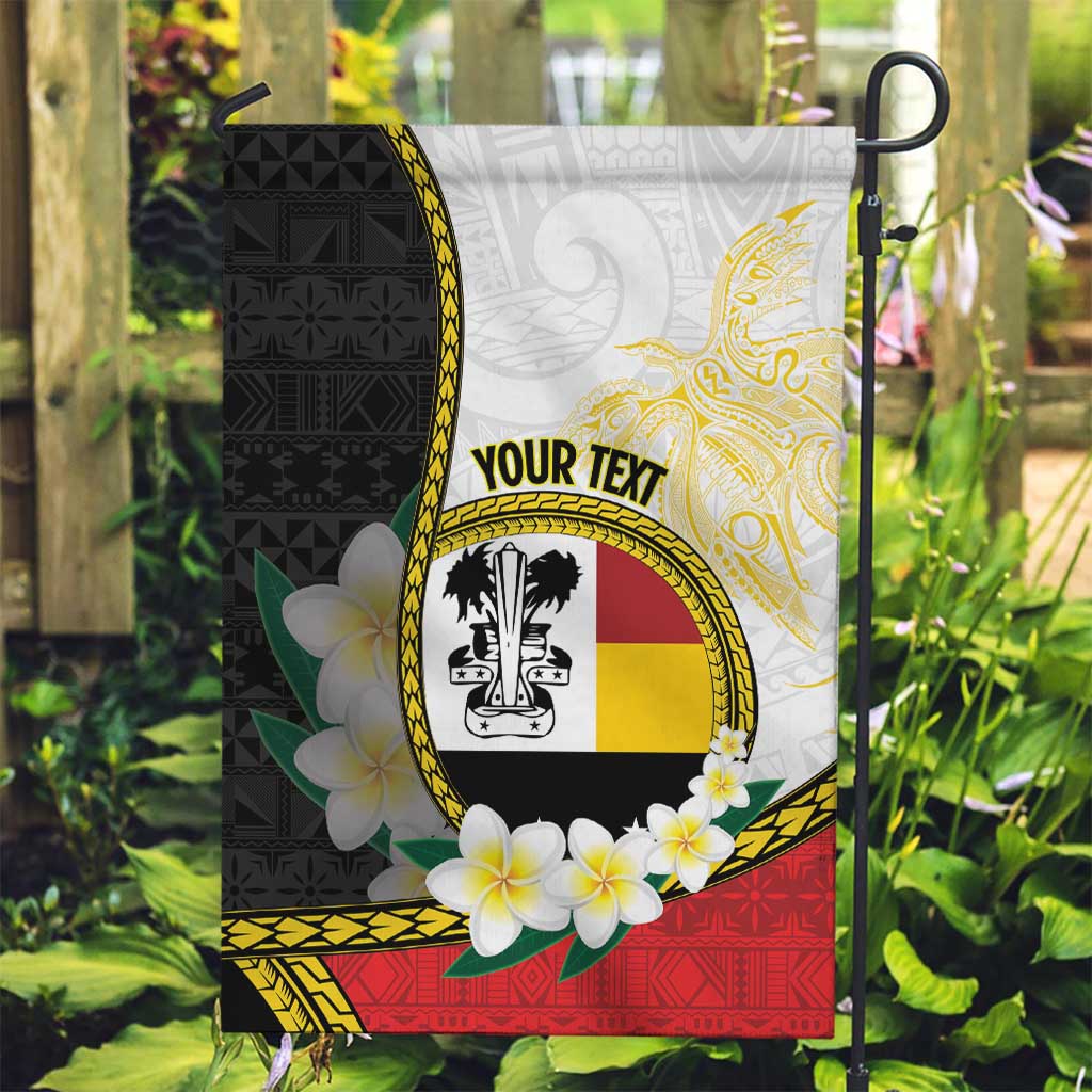 Personalised PNG Madang Provins Garden Flag Papua New Guinea Plumeria Melanesian Pattern LT14 Garden Flag White - Polynesian Pride