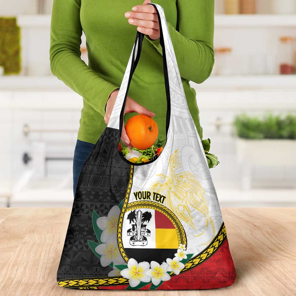 Personalised PNG Madang Provins Grocery Bag Papua New Guinea Plumeria Melanesian Pattern LT14 - Polynesian Pride