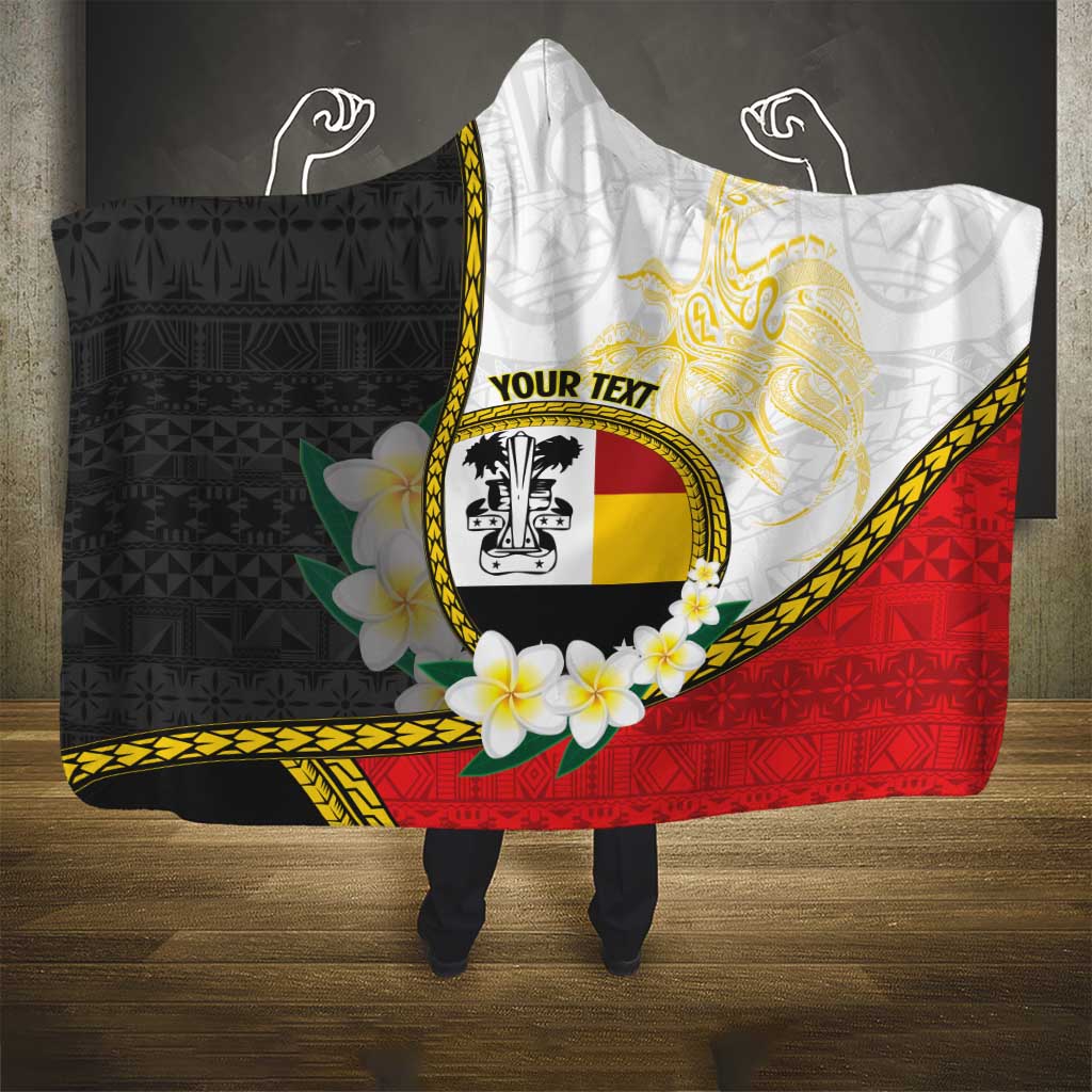 Personalised PNG Madang Provins Hooded Blanket Papua New Guinea Plumeria Melanesian Pattern LT14 - Polynesian Pride