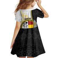 Personalised PNG Madang Provins Kid Short Sleeve Dress Papua New Guinea Plumeria Melanesian Pattern LT14 - Polynesian Pride