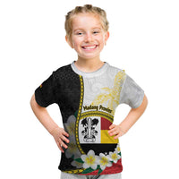 Personalised PNG Madang Provins Kid T Shirt Papua New Guinea Plumeria Melanesian Pattern LT14 White - Polynesian Pride