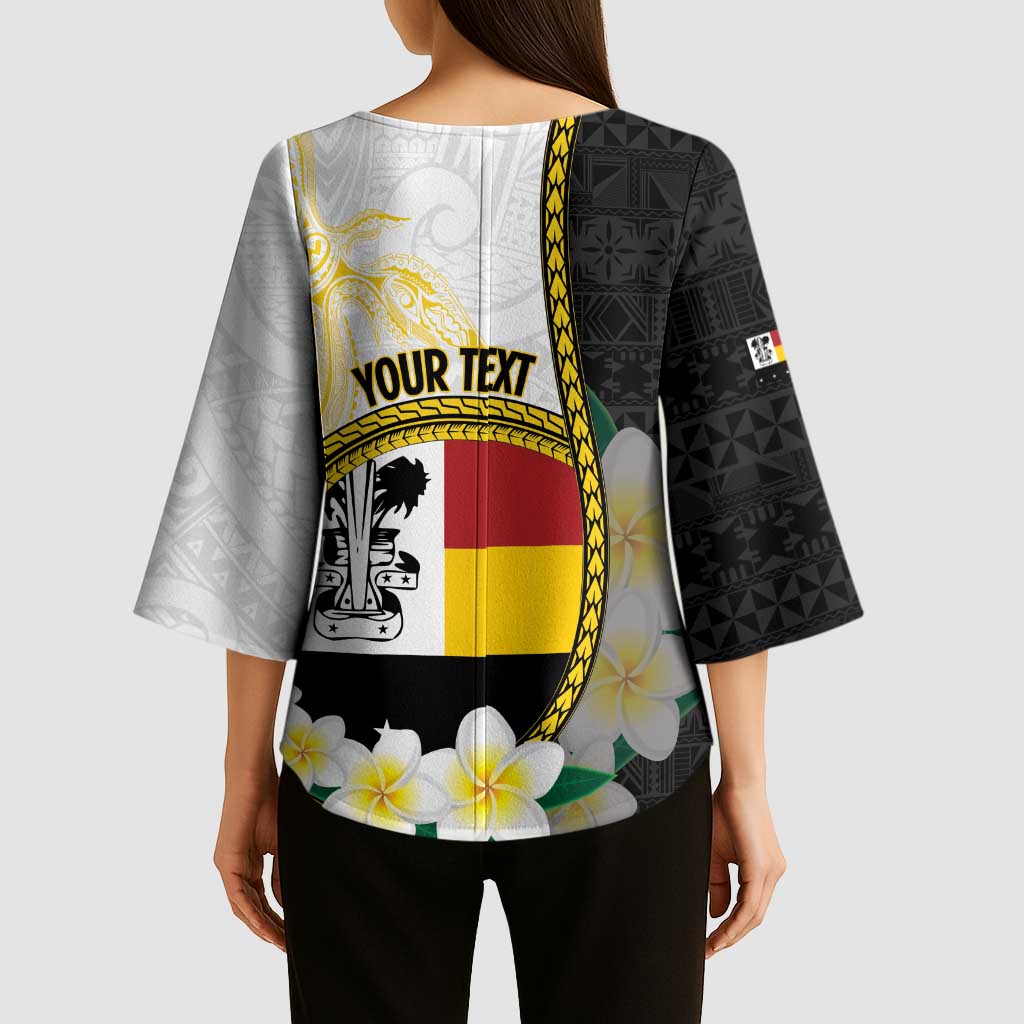 Personalised PNG Madang Provins Kimono Sleeve Blouse Papua New Guinea Plumeria Melanesian Pattern LT14 - Polynesian Pride