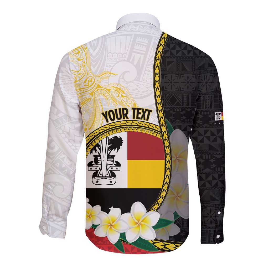 Personalised PNG Madang Provins Long Sleeve Button Shirt Papua New Guinea Plumeria Melanesian Pattern LT14 - Polynesian Pride