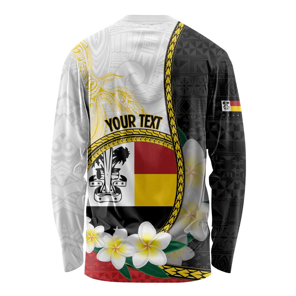 Personalised PNG Madang Provins Long Sleeve Shirt Papua New Guinea Plumeria Melanesian Pattern LT14 - Polynesian Pride