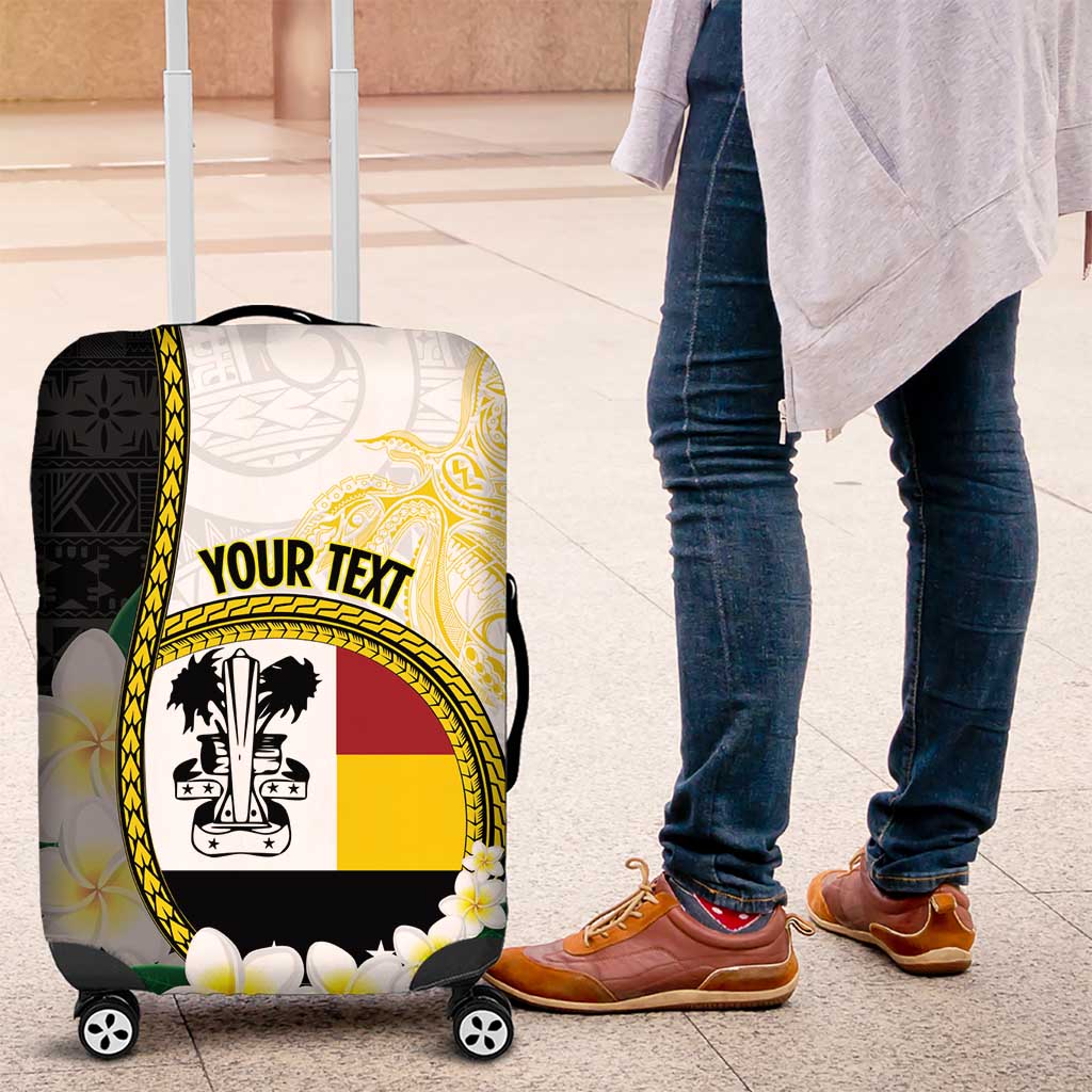 Personalised PNG Madang Provins Luggage Cover Papua New Guinea Plumeria Melanesian Pattern LT14 White - Polynesian Pride