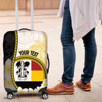 Personalised PNG Madang Provins Luggage Cover Papua New Guinea Plumeria Melanesian Pattern LT14 White - Polynesian Pride