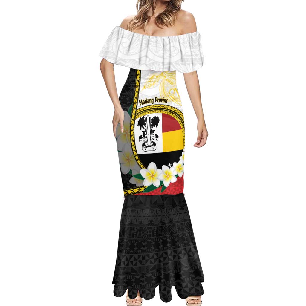 Personalised PNG Madang Provins Mermaid Dress Papua New Guinea Plumeria Melanesian Pattern LT14 - Polynesian Pride