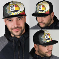 PNG Madang Provins Mesh Trucker Cap Papua New Guinea Plumeria Melanesian Pattern - Polynesian Pride