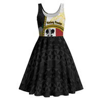 Personalised PNG Madang Provins Midi Dress Papua New Guinea Plumeria Melanesian Pattern LT14 White - Polynesian Pride