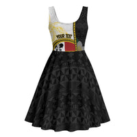 Personalised PNG Madang Provins Midi Dress Papua New Guinea Plumeria Melanesian Pattern LT14 - Polynesian Pride