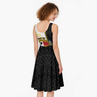 Personalised PNG Madang Provins Midi Dress Papua New Guinea Plumeria Melanesian Pattern LT14 - Polynesian Pride