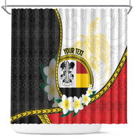 Personalised PNG Madang Provins Shower Curtain Papua New Guinea Plumeria Melanesian Pattern LT14 White - Polynesian Pride