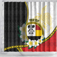Personalised PNG Madang Provins Shower Curtain Papua New Guinea Plumeria Melanesian Pattern LT14 - Polynesian Pride