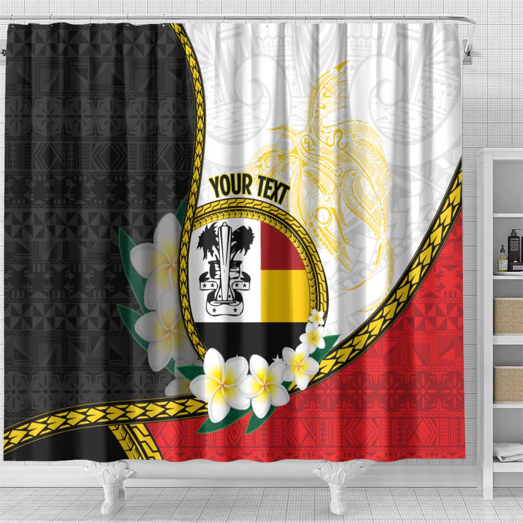Personalised PNG Madang Provins Shower Curtain Papua New Guinea Plumeria Melanesian Pattern LT14 - Polynesian Pride