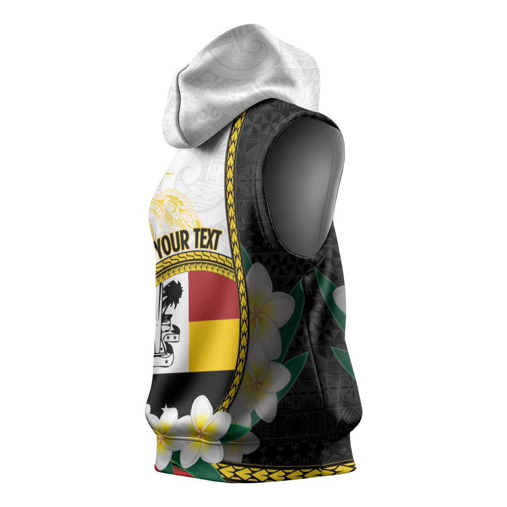 Personalised PNG Madang Provins Sleeveless Hoodie Papua New Guinea Plumeria Melanesian Pattern LT14 - Polynesian Pride