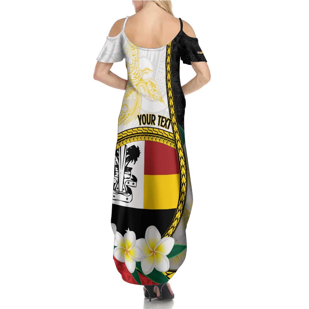 Personalised PNG Madang Provins Summer Maxi Dress Papua New Guinea Plumeria Melanesian Pattern LT14 - Polynesian Pride