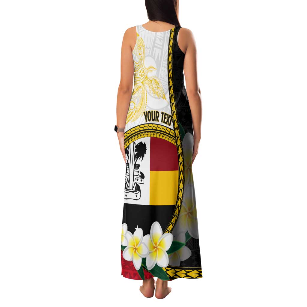 Personalised PNG Madang Provins Tank Maxi Dress Papua New Guinea Plumeria Melanesian Pattern LT14 - Polynesian Pride