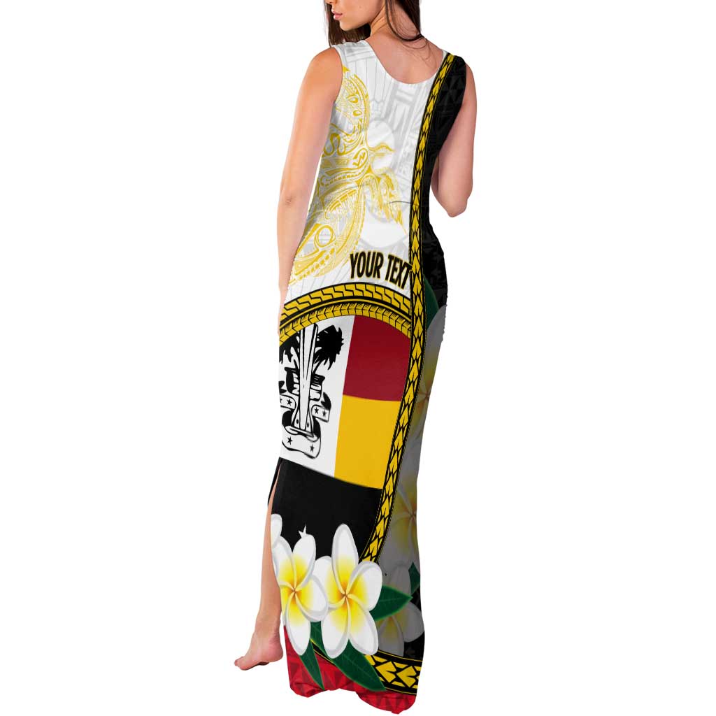 Personalised PNG Madang Provins Tank Maxi Dress Papua New Guinea Plumeria Melanesian Pattern LT14 - Polynesian Pride