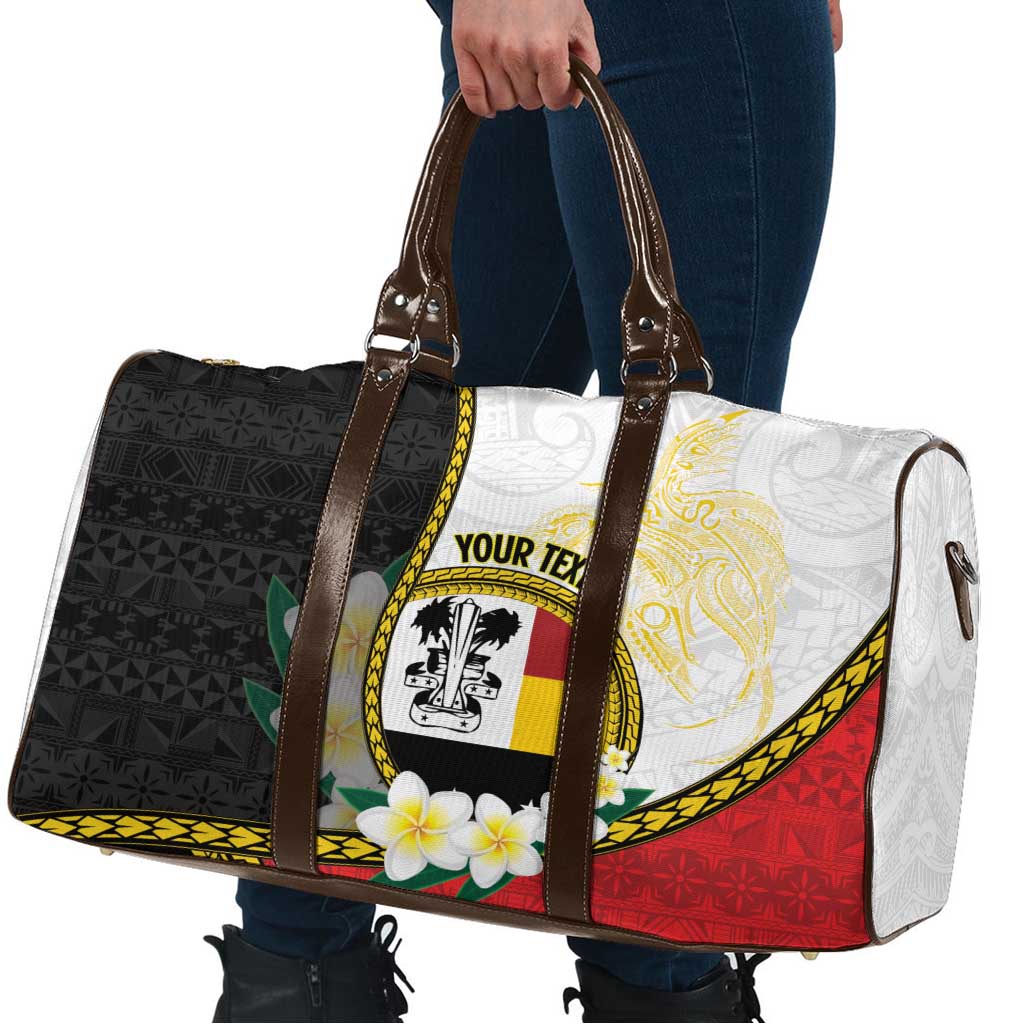 Personalised PNG Madang Provins Travel Bag Papua New Guinea Plumeria Melanesian Pattern LT14 - Polynesian Pride
