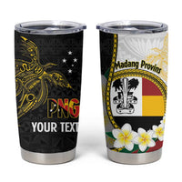 Personalised PNG Madang Provins Tumbler Cup Papua New Guinea Plumeria Melanesian Pattern LT14 White - Polynesian Pride